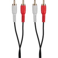 Dual RCA M/M Double Shielded Audio Cable with OFC Conductors and Gold Plated Connectors 12 ft.